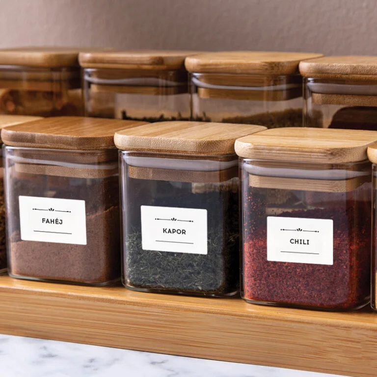 Fűszeres matricák - FEHÉR, 37x25 mm - 48-192 db - Papírfalva