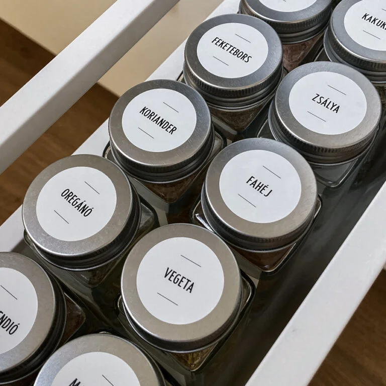 Kör alakú fűszeres matrica - FEHÉR - fűszeres üveghez 48-192 db ...