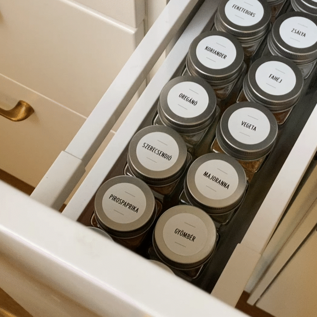 Kör alakú fűszeres matrica - FEHÉR - fűszeres üveghez 48-192 db ...