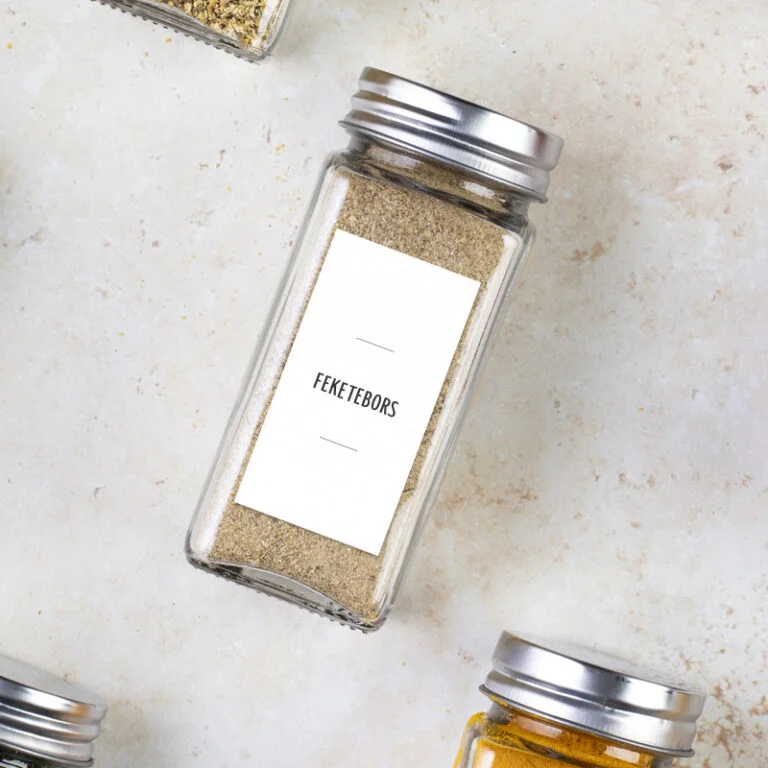 Téglalap alakú fűszeres matrica - 34x67 mm - 24 db - Papírfalva