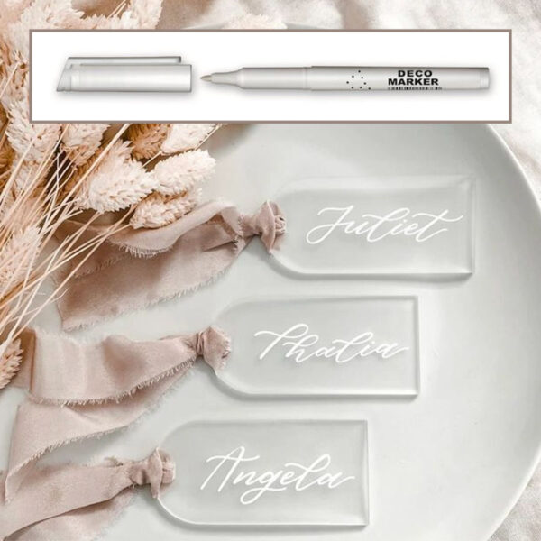 Dekormarker, 1 mm, vízálló - fehér