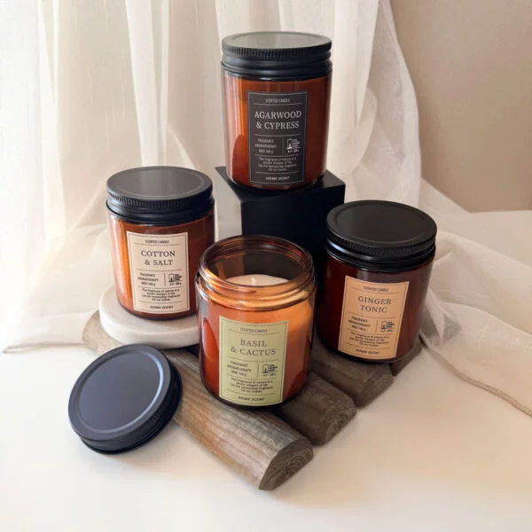 Illatgyertya üvegtégelyben - 4 illatban