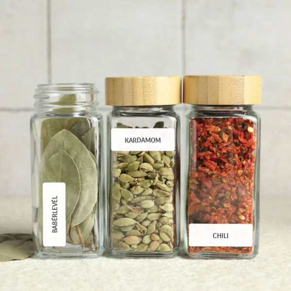 Pici fűszeres matrica - FEHÉR - 37 x 13 mm, 48-192 db