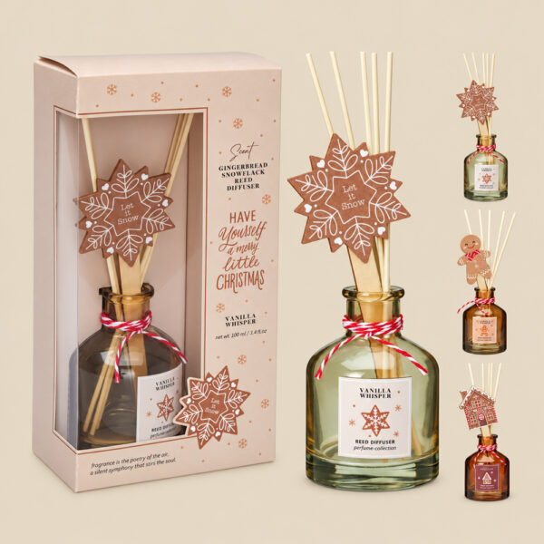 Pálcás illatosító többféle, 100 ml - karácsonyi keksz - vanilla whisper - csillagos